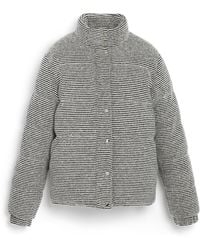 Barrie - Down Jacket In Cashmere, Wool And Silk With Thin Stripes - Lyst