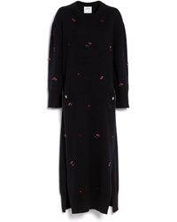 Barrie - Iconic Long Dress In Cashmere With Floral Embroidery - Lyst