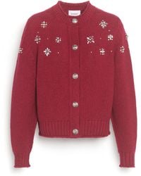 Barrie - Chunky Cashmere Cardigan With Jewel Detail - Lyst