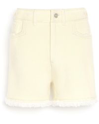 Barrie - Denim Fringed Cashmere And Cotton Shorts - Lyst