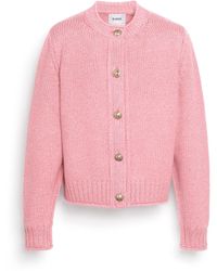 Barrie - Cardigan In Chunky Cashmere With Gold Buttons - Lyst