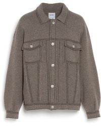 Barrie - Denim Oversized Cashmere And Cotton Jacket - Lyst