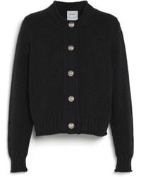 Barrie - Chunky Cashmere Cardigan With Gold Buttons - Lyst