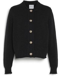 Barrie - Chunky Cashmere Cardigan With Gold Buttons - Lyst