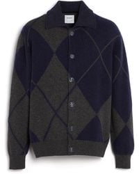 Barrie - Cashmere Cardigan With A Tartan Motif - Lyst
