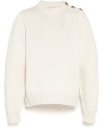 Barrie - Jumper In Chunky Cashmere With Gold Buttons - Lyst