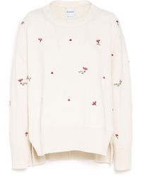 Barrie - Iconic Oversized Jumper In Cashmere With Floral Embroidery - Lyst