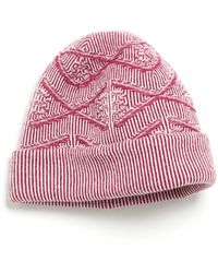 Barrie - Beanie Hat In Cashmere With A Monogram Motif - Lyst