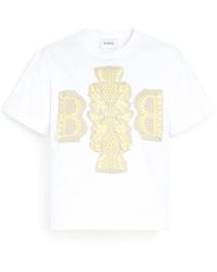 Barrie - Cropped T-shirt With Logo Cashmere Patch - Lyst