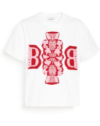 Barrie - Cropped T-Shirt With Logo Cashmere Patch - Lyst