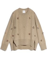 Barrie - Iconic Oversized Embroidered Jumper In Cashmere - Lyst