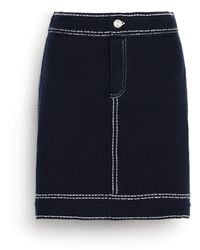 Barrie - Denim Cashmere And Cotton Skirt - Lyst