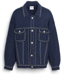 Barrie - Denim Oversized Cashmere And Cotton Jacket - Lyst