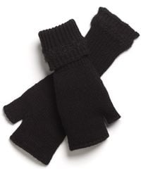 Barrie - Shearling-Effect Cashmere Fingerless Gloves - Lyst