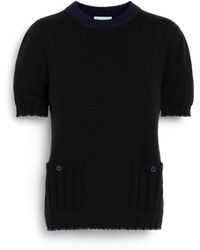 Barrie - Lightweight Cashmere And Cotton Top With Ribbed Detailing - Lyst