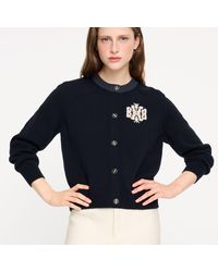 Barrie - Marled Cashmere Cardigan With B Logo - Lyst
