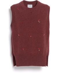 Barrie - Iconic Sleeveless Jumper In Cashmere With Floral Embroidery - Lyst