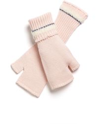 Barrie - Shearling-effect Cashmere Fingerless Gloves - Lyst