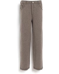 Barrie - Denim Cashmere And Cotton Trousers - Lyst