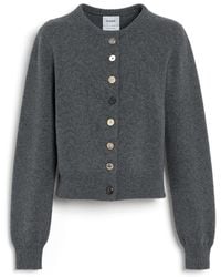 Barrie - Cotton And Cashmere Cardigan With Jewelled Buttons - Lyst