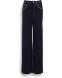 Barrie - Denim Cashmere And Cotton Trousers - Lyst