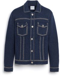 Barrie - Denim Fitted Cashmere And Cotton Jacket - Lyst