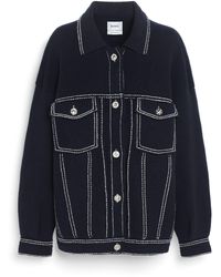 Barrie - Denim Oversized Cashmere And Cotton Jacket - Lyst