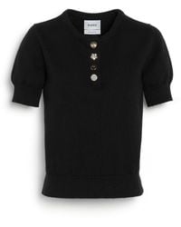 Barrie - Cotton And Cashmere Top With Jewelled Buttons - Lyst