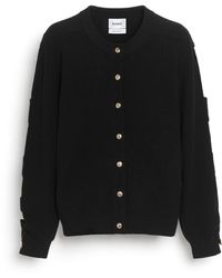 Barrie - Wool Cardigan With Ribbon On The Sleeves - Lyst