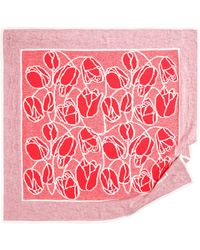 Barrie - Cashmere Scarf With Floral Motif - Lyst
