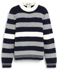 Barrie - Chunky Wool And Cashmere Sweater With Contrasting Stripes - Lyst
