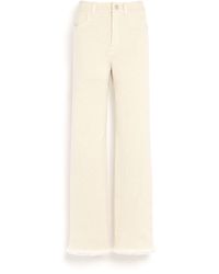 Barrie - Denim Fringed Cashmere And Cotton Trousers - Lyst