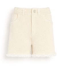 Barrie - Denim Fringed Cashmere And Cotton Shorts - Lyst
