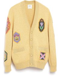 Barrie - V-neck Cardigan With Scottish Symbols In Cashmere - Lyst