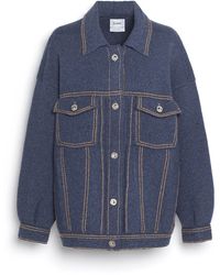 Barrie - Denim Oversized Cashmere And Cotton Jacket - Lyst