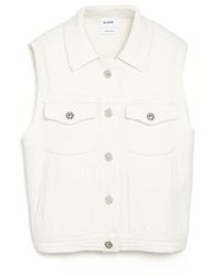 Barrie - Oversized Sleeveless Denim Jacket In Cashmere And Cotton - Lyst