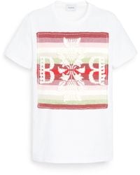 Barrie - Striped T-shirt With Logo Cashmere Patch - Lyst