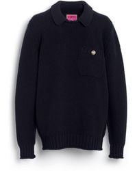 Barrie - Chunky Cashmere Jumper With Polo Shirt Collar - Lyst