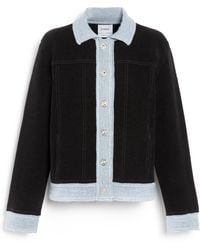 Barrie - Suede-effect Denim Jacket In Cashmere And Cotton - Lyst