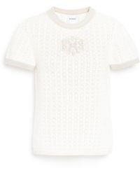 Barrie - Cashmere Lace Top With B Logo - Lyst