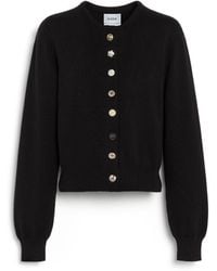 Barrie - Cotton And Cashmere Cardigan With Jewelled Buttons - Lyst