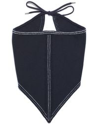 Barrie - Denim Cashmere And Cotton Foulard - Lyst