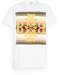 Barrie - Striped T-shirt With Logo Cashmere Patch - Lyst