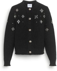 Barrie - Chunky Cashmere Cardigan With Jewel Detail - Lyst