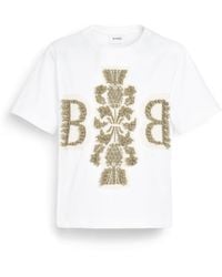 Barrie - Cropped T-shirt With Logo Cashmere Patch - Lyst