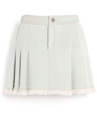Barrie - Denim Skirt With Pleated Back In Cashmere And Cotton - Lyst