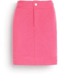 Barrie - Denim Cashmere And Cotton Skirt - Lyst