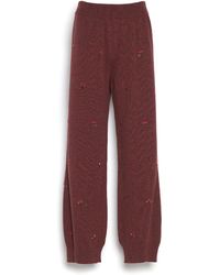 Barrie - Iconic Trousers In Cashmere With Floral Embroidery - Lyst