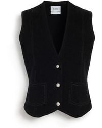 Barrie - Suede-effect Sleeveless Jacket In Cashmere And Cotton - Lyst