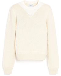 Barrie - Cashmere Round-neck Sweater With Topstitched Detail - Lyst